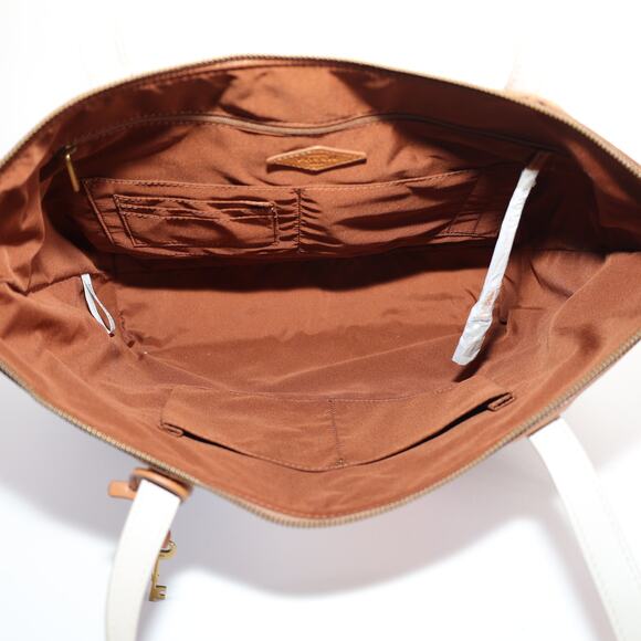 Fossil Sydney Large Striped Leather Tote Bag - White / Patchwork - Picture 9 of 10